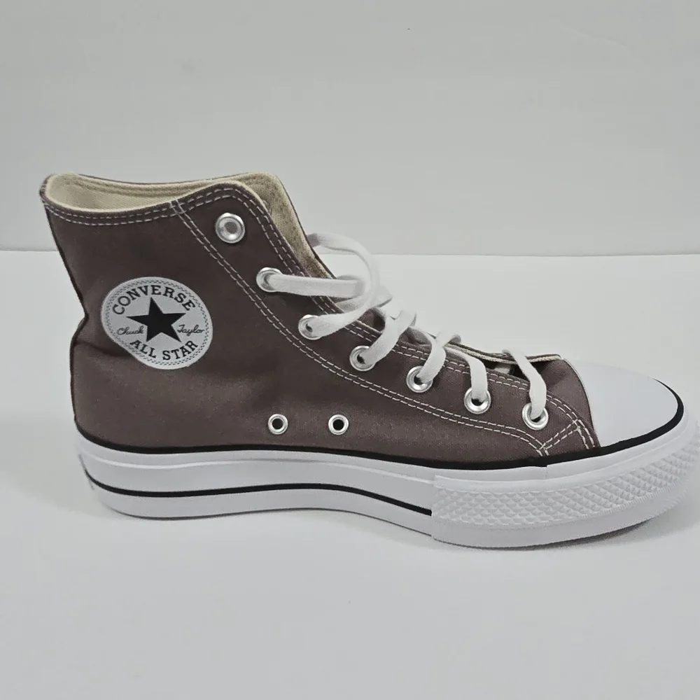 Converse All Stars Canvas Chunks Trainer  Gray High-Top Sneakers Womens Size 9.5 - Picture 10 of 16